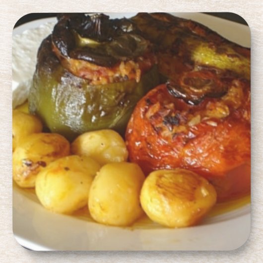 Grieche angefülltes Gemüse (Gemista) Untersetzer (Vorderseite)