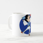 Grieche Evzone Tanzen mit Flagge OPA! Kaffeetasse (Vorderseite Links)