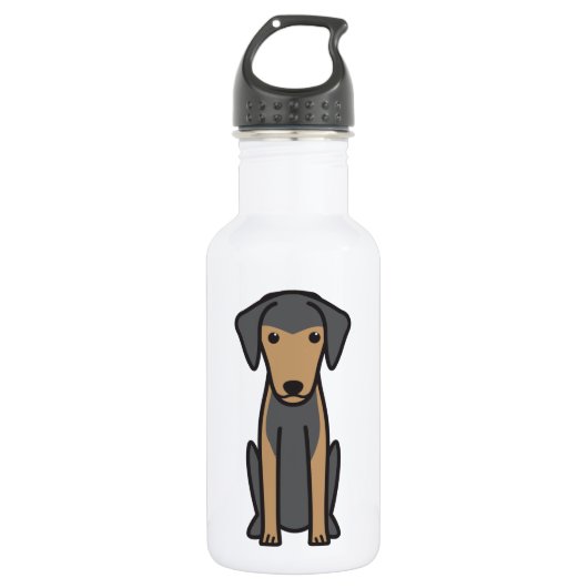 Grieche Harehound HundeCartoon Edelstahlflasche (Vorderseite)