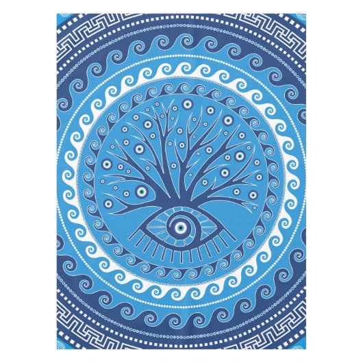 Grieche Mati Mataki - Matiasma Blicks-Baum Tischdecke (Vorderseite)