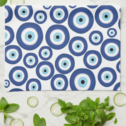Grieche Mati Mataki - Matiasma Blicks-Muster #1 Geschirrtuch (Gefaltet)