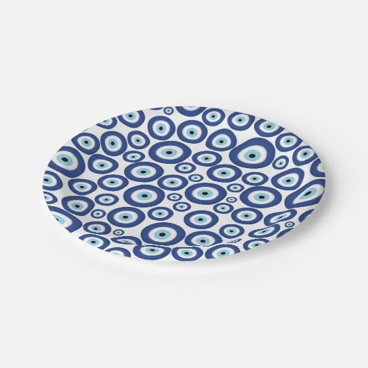 Grieche Mati Mataki - Matiasma Blicks-Muster #1 Pappteller (Schrägansicht)