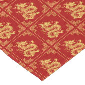 Grieche Rahmen Gold Dragon Muster Rot Kurzer Tischläufer (Ecke)