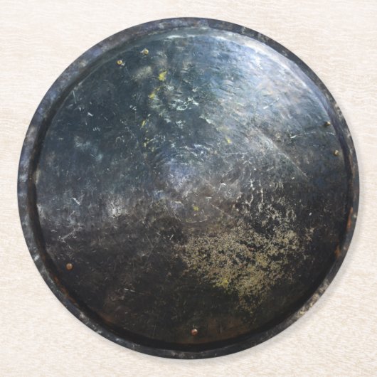 Grieche Trojaner-Schutzschildkröte Runder Pappuntersetzer (Vorderseite)