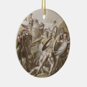 Grieche-und Trojan-Kampf über dem Körper von Keramik Ornament (Rechts)