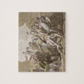 Grieche-und Trojan-Kampf über dem Körper von Puzzle (Vertikal)