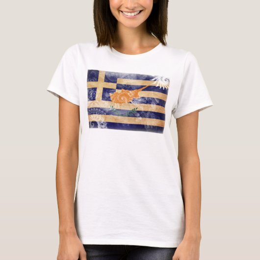Grieche-Zypern-Flagge T-Shirt (Vorderseite)