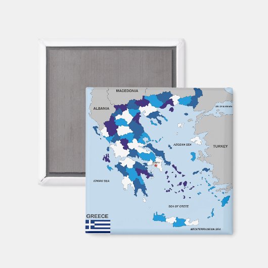 Griechen-Länderflagge Magnet (Vorderseite/Rückseite)