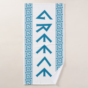 Griechen-Landschaft-Text-Namen-Symbol griechischen Badehandtuch
