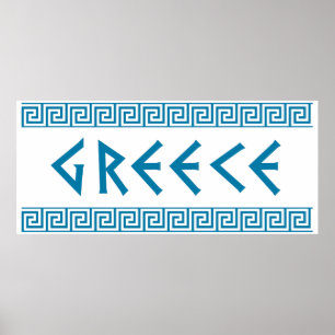 Griechen-Landschaft-Text-Namen-Symbol griechischen Poster
