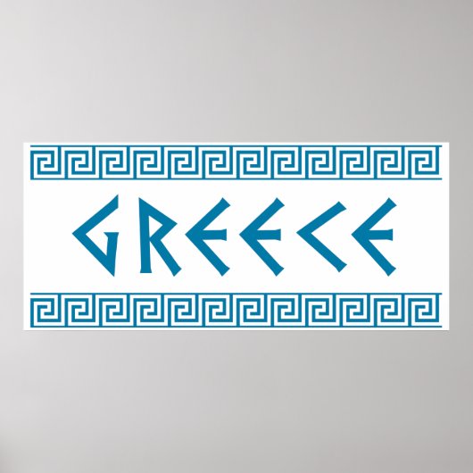 Griechen-Landschaft-Text-Namen-Symbol griechischen Poster (Vorne)