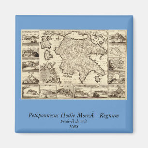 Griechenland 1688/griechische Peloponnesian Karte Magnet