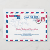 Griechenland Air Mail Wedding rettet das Datum Save The Date (Vorderseite)