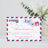 Griechenland Air Mail Wedding RSVP (Stehend Vorderseite)