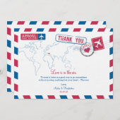 Griechenland Air Mail Wedding Vielen Dank Dankeskarte (Vorne/Hinten)