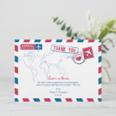 Griechenland Air Mail Wedding Vielen Dank Dankeskarte (Stehend Vorderseite)