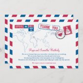 Griechenland Air Mail Wedding Vielen Dank Einladung (Vorne/Hinten)