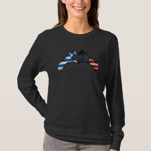 Griechenland Amerikanische USA-Flagge USA Griechis T-Shirt
