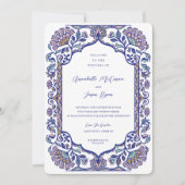 Griechenland Architektur Blumendekor Einladung (Vorderseite)