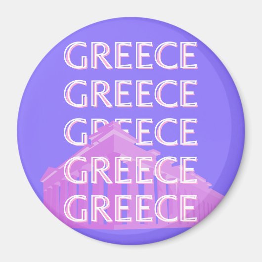 Griechenland, Athen - Kunst des Reisens, Retro-Kun Magnet (Vorne)