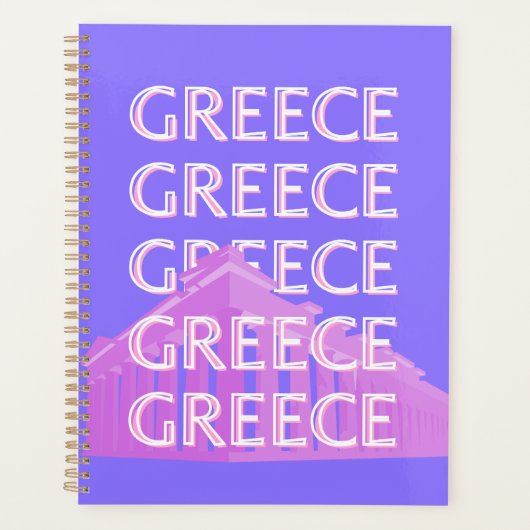 Griechenland, Athen - Kunst des Reisens, Retro-Kun Planer (Vorderseite)