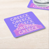 Griechenland, Athen - Kunst des Reisens, Retro-Kun Rechteckiger Pappuntersetzer (angewinkelt)