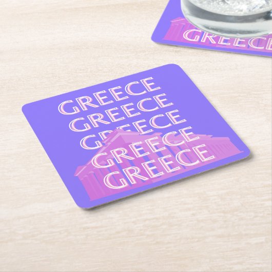 Griechenland, Athen - Kunst des Reisens, Retro-Kun Rechteckiger Pappuntersetzer (angewinkelt)