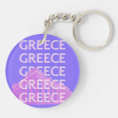 Griechenland, Athen - Kunst des Reisens, Retro-Kun Schlüsselanhänger (Rückseite)
