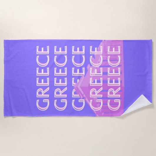 Griechenland, Athen - Kunst des Reisens, Retro-Kun Strandtuch (Vorderseite)