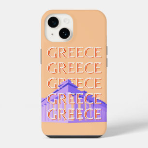 Griechenland, Athen Travel Art, Orange iPhone 14 Hülle