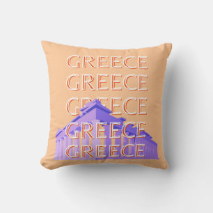 Griechenland, Athen Travel Art, Orange Kissen