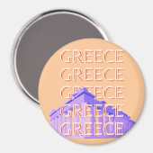 Griechenland, Athen Travel Art, Orange Magnet (Vorderseite/Rückseite)