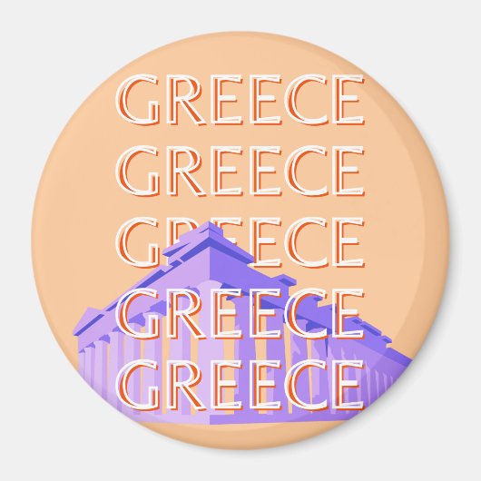 Griechenland, Athen Travel Art, Orange Magnet (Vorne)