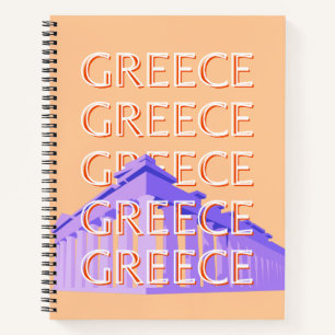 Griechenland, Athen Travel Art, Orange Notizblock
