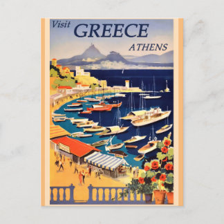 Griechenland Athen Vintage Travel Feiertagspostkarte