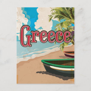 Griechenland Beach Vintage Reiseplakat Postkarte