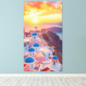 Griechenland bei Sonnenuntergang Leinwanddruck (Insitu (Holzboden))