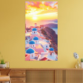 Griechenland bei Sonnenuntergang Leinwanddruck (Insitu (Wohnzimmer))