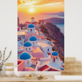 Griechenland bei Sonnenuntergang Poster (Küche)