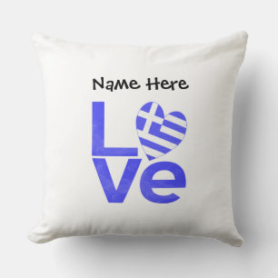 Griechenland Blau LOVE Herz Flagge Personalisiert  Kissen