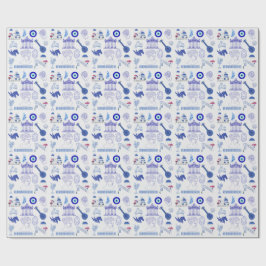Griechenland Blau und Weiß Geschenkpapier