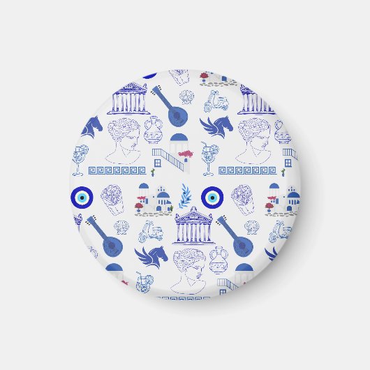 Griechenland Blau und Weiß Magnet (Vorne)