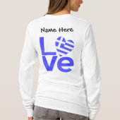 Griechenland - Blaue LIEBE Herzenflagge Personalis T-Shirt (Rückseite)