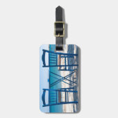 Griechenland - blaues Taverna-Foto Gepäckanhänger (Vorderseite vertikal)