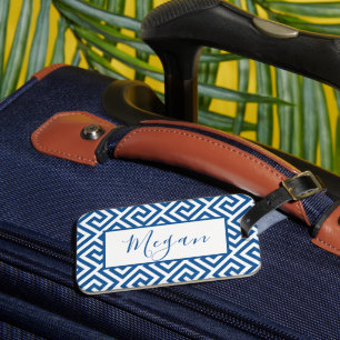 Griechenland Blue White Wedge Personalisiert Name Gepäckanhänger