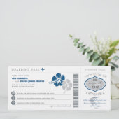 Griechenland Boarding Pass Hochzeit Einladung (Stehend Vorderseite)