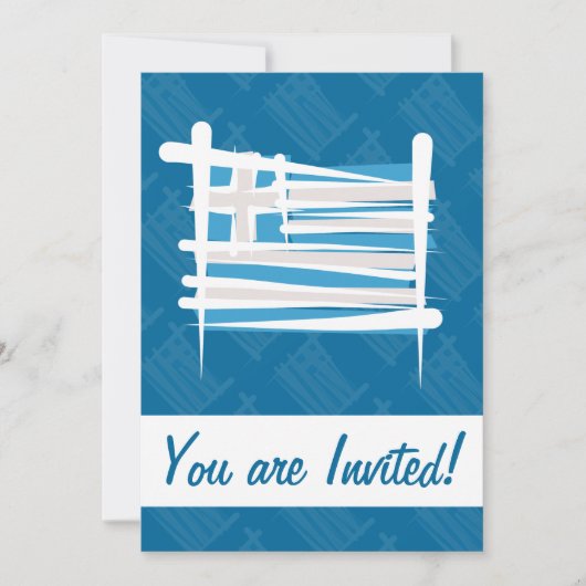 Griechenland-Brush-Fahne Einladung (Vorderseite)