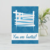 Griechenland-Brush-Fahne Einladung (Stehend Vorderseite)