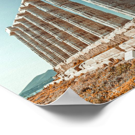 Griechenland. Cape Sounion - Ruinen eines alten Te Poster (Ecke)