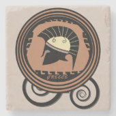 Griechenland Corinthian Helmet Legendary Steinuntersetzer (Vorderseite)